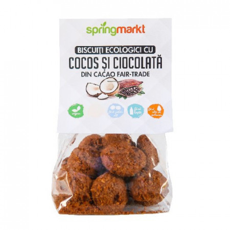 Biscuiti Ecologici cu Ciocolata Fair-Trade si Cocos, 100gr