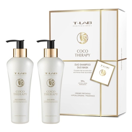 Set cadou T-LAB Professional Coco Therapy Duo, Sampon, 300 ml + Masca, 300 ml