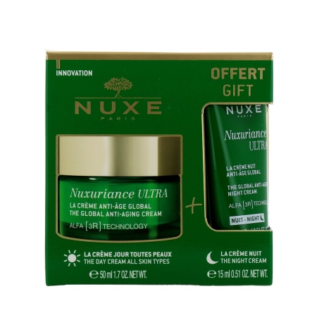 Set Nuxe Nuxuriance Ultra – Crema antirid de zi 50 ml si crema antirid de noapte 15 ml, pentru fata