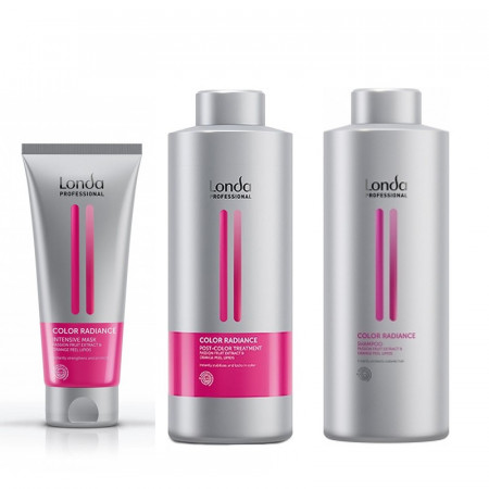 Set pentru par vopsit Londa Professional Color Radiance cu 1000 ml Sampon + 1000 ml Tratament + 200 ml Masca