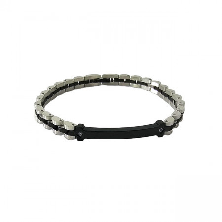 Bratara Harmony din otel inoxidabil, Unisex, Silver/Black