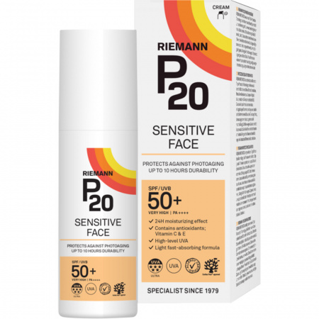 Crema de fata cu protectie solara SPF 50+ Sensitive P20 Riemann, 50 ml