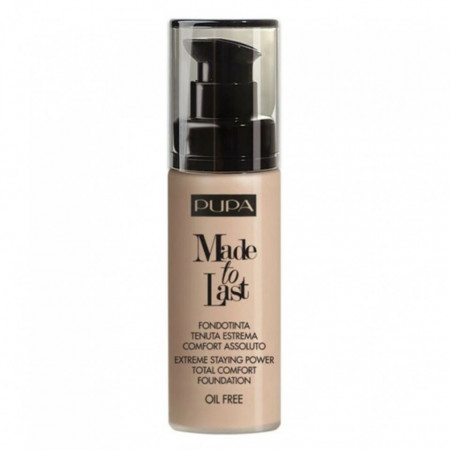 Fond de ten Pupa Made To Last Long Lasting, SPF 30, 30 ml