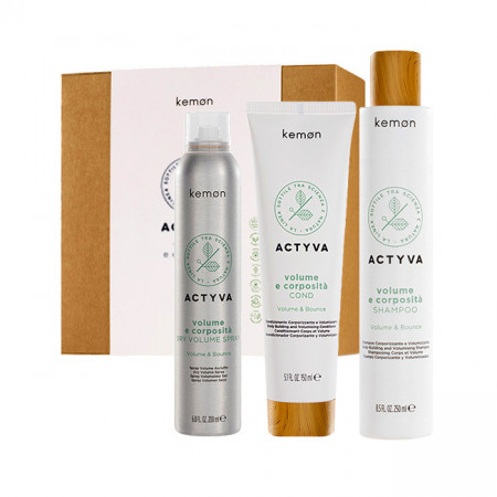 Set pentru volum Kemon Actyvia Volume e Corposità, Sampon 250 ml + Balsam 200 ml + Spray uscat 200 ml