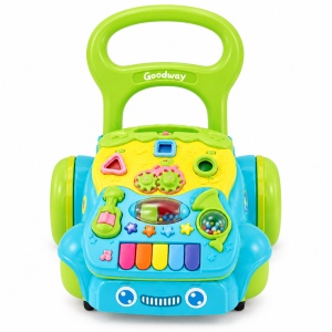 Antepremergator interactiv multifunctional pentru copii Goodway, cu centru de activitati, clape si jucarii, albastru, 10 luni+ - Img 3