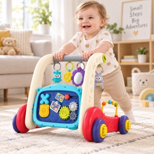Antepremergator multifunctional pentru bebelusi, cu panou de activitati, 3 etape de utilizare, 0+ luni - Img 6