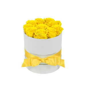Aranjament floral Trandafiri parfumati de sapun, in cutie alba Luxury S - Img 3