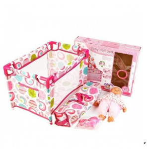 Bebelus de Jucarie cu Patut si accesorii Baby Doll Tutu Love