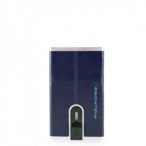 Card Holder Piquadro Blue Square Barbati