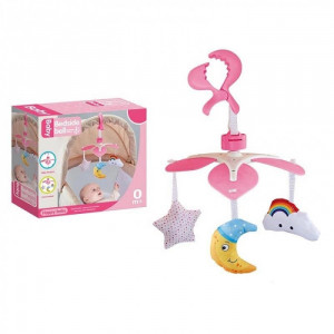 Caruselul mecanic Bedside Bell pentru bebelusi, roz