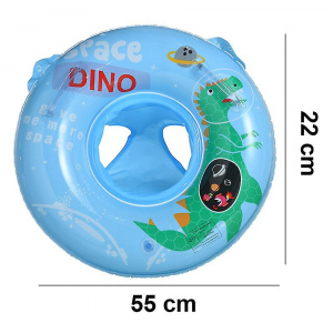 Colac gonflabil copii Dino, 2-5 ani, Chilotel si Manere, interior 22 cm, albastru