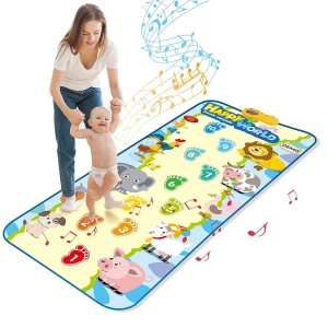 Covor Muzical Interactiv pentru Copii, Sunete de Animale si 23 Melodii, 158x70 cm