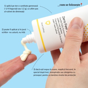 Crema de fata cu SPF 50 pentru protectie solara zilnica Zero Feel, 75 ml, Geek & Gorgeous