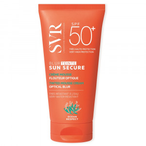 Crema spuma nuantatoare pentru protectie solara cu SPF 50+ Nuanta Beige Rose Sun Secure Blur Hale, 50 ml, Svr