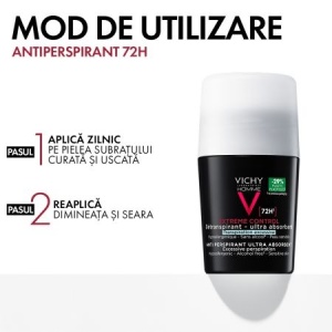 Deodorant roll-on pentru barbati, 50 ml, Vichy