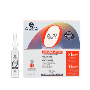 Fiole intensive anti-caderea parului ALAMA, ZERO STRESS, 12X6 ML