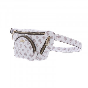 Geanta belt bag Guess, Model Utility Vibe alb cu imprimeu logo - Img 3