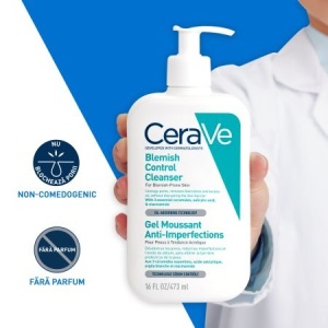 Gel de curatare spumant anti-imperfectiuni pentru ten cu tendinta acneica Blemish Control Cleanser, 473 ml, Cerave