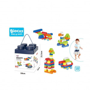 Joc de construit cu 140 Piese, Multicolor