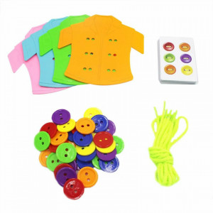 Joc de snuruit nasturii pe haine cu siret, carduri, Board Game - Img 2