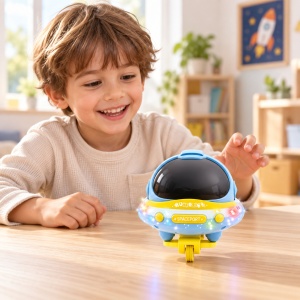 Jucarie interactiva de echilibru Balanced Astronaut, muzica si lumini, albastru, 3+ ani - Img 3