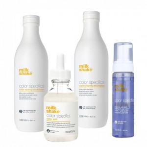 Kit pentru fixarea si mentinerea culorii Milk Shake Color Specifics Sampon 1000 ml + Balsam 1000 ml + Aditiv de colorare 100 ml + Spray 200 ml - Img 2