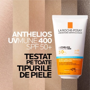 Lapte hidratant pentru fata si corp cu SPF 50+ Anthelios UVMUNE 400, 150 ml, La Roche-Posay