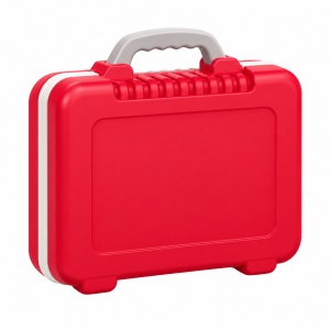 Masa de activitati 3 in 1, set de constructie cu 50 piese, tabla de desen si valiza de depozitare, Rosu - Img 5