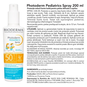 Pachet Family Bioderma Photoderm SPF 50+ – Spray copii 200 ml, Spray adulti 200 ml, Gel-crema dupa plaja 500 ml.