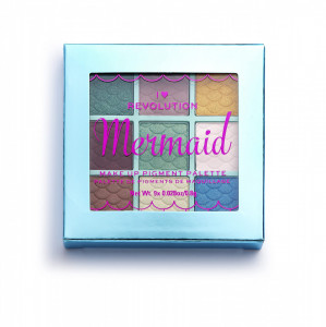 Makeup Revolution, I Heart Revolution, Vegan, Highlighter & Blush Palette 2-In-1, Mermaid, 1.5 g