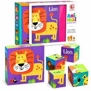 Puzzle educativ 6 in 1 cu animale, 9 cuburi, 3+ ani - Img 2