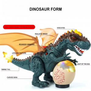 Robot dinozaur Tyrannosaurus cu lumini 