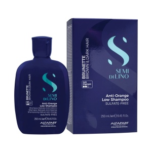 Sampon pentru neutralizarea tonurilor de portocaliu Alfaparf Milano Semi Di Lino Brunette