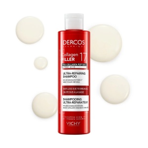 Sampon ultra-reparator pentru par deteriorat si fragil Dercos Collagen 17 Filler, 200 ml, Vichy
