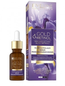 Ser pentru fermitate împotriva ridurilor Eveline Cosmetics Gold And Retinol 18 ml