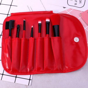 Set 7 pensule profesionale pentru machiaj Red Cherry cu portofel - Img 3