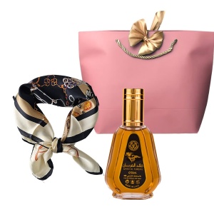 Set Adventure Apa de parfum Ard al Zaafaran, 50 ml si esarfa cu matase