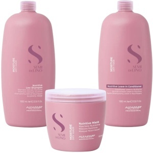 Set Alfaparf Semi di Lino Moisture Nutritive – Sampon, 1000 ml + Balsam, 1000 ml + Masca, 500 ml