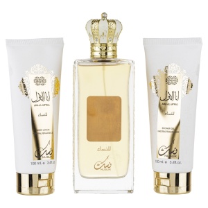 Set cadou Ana Al Awwal Women, Nusuk, Femei, Apa de Parfum 100ml + Gel De Dus 100ml + Lotiune de corp 100ml