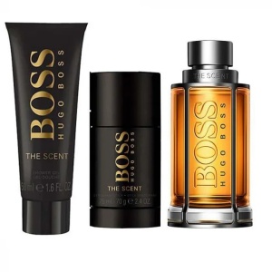 Set Cadou Boss The Scent, Apa de Toaleta, Barbati, 100 ml + Gel de dus, 100 ml + Deodorant stick, 75 ml