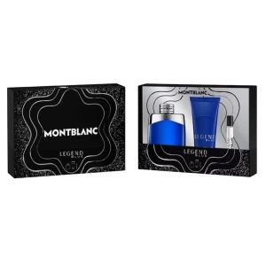 Set cadou Mont Blanc Legend Blue, Barbati Apa de Parfum, 100 ml + Gel de dus 100 ml +  Apa de Parfum, 7,5 ml