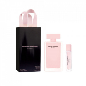 Set Narciso Rodriguez for Her: Apa de parfum, 100ml + Apa de parfum, 10ml, Femei