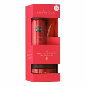 Set cadou Rituals The Ritual of Ayurveda - Spuma de dus 50 ml + Crema de corp 70 ml + Scrub de corp,125 ml