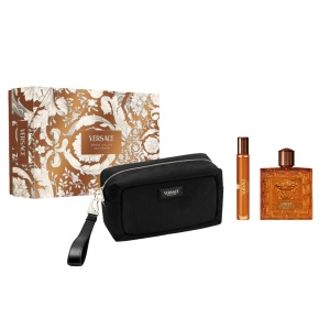 Set cadou Versace Eros Najim, Barbati, Apa de Parfum 100 ml + 10 ml + geanta
