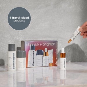 Set curatare si luminozitate Dermalogica Cleanse + Brighten, Gel de curatare Special Cleansing, 50 ml + Pudra exfolianta Daily Microfoliant, 13 g + Ser iluminator cu Vitamina C Biolumin-C, 10 ml + Ser iluminator pentru ochi Biolumin-C, 6 ml