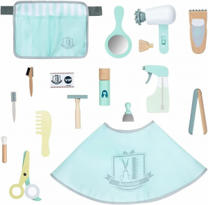 Set de Frizerie pentru Copii Hair Dresser - Jucarie din Lemn pentru Tuns si Infrumusetare 
