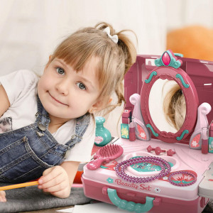 Set de jucarii pentru machiaj, Salonul de Frumusete in Valiza plastic 3 in 1 - Img 6