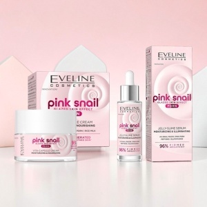 Set Ingrijire Ten Eveline Pink Snail PDRN – Crema Hidratanta 50 ml + Ser Facial Jelly-Slime 30 ml