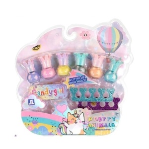 Set Lacuri de Unghii cu Sclipici pentru Fetite, Candy Girl - Pretty Animals