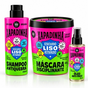 Set Lola Cosmetics Xapadinha Anti-Frizz pentru Păr Drept – Șampon 250 ml + Mască 450 g + Ulei 50 ml